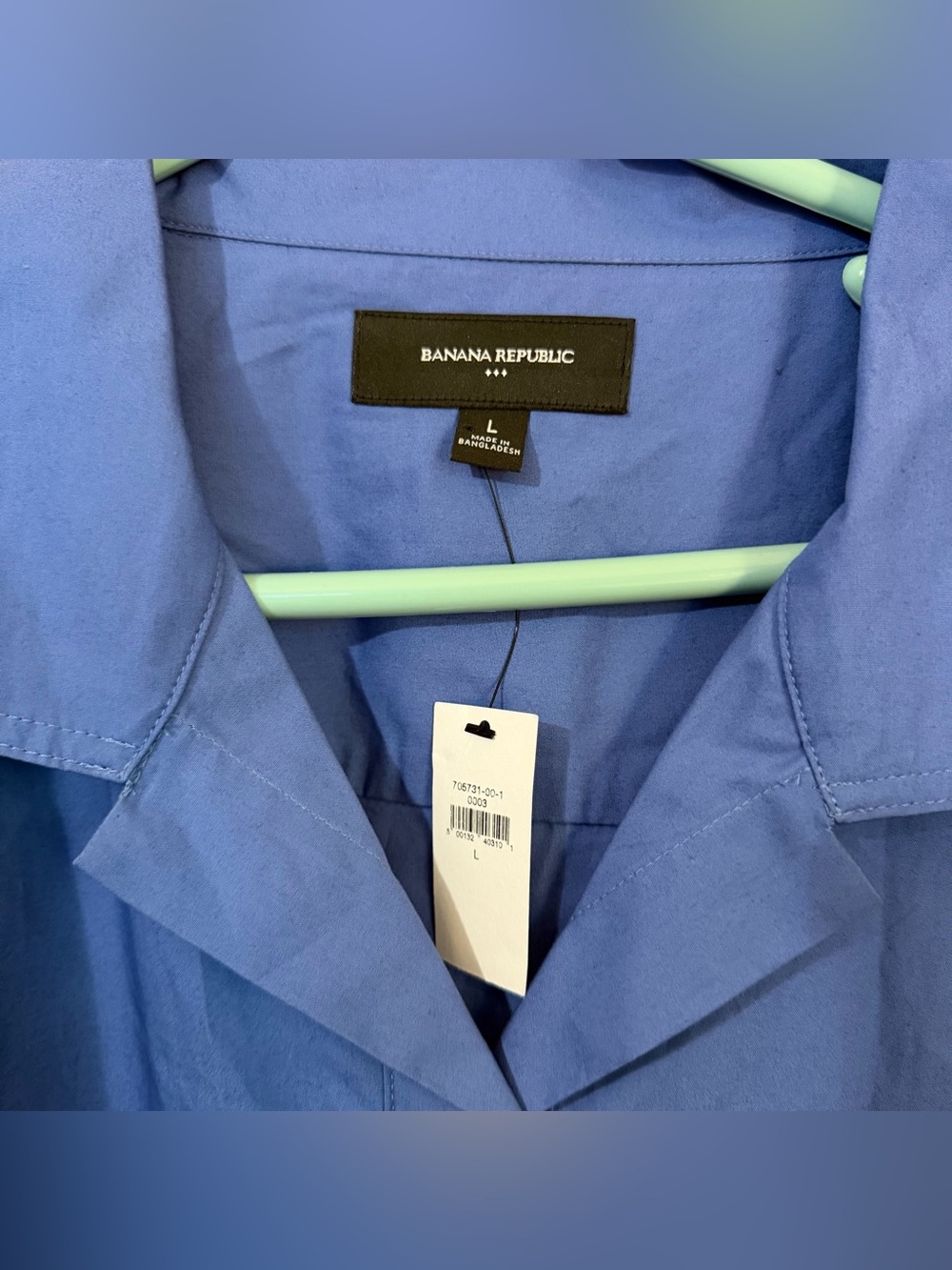 Women’s blue Banana Republic tie-waist midi shirtdress size large NWT - Picture 3 of 6